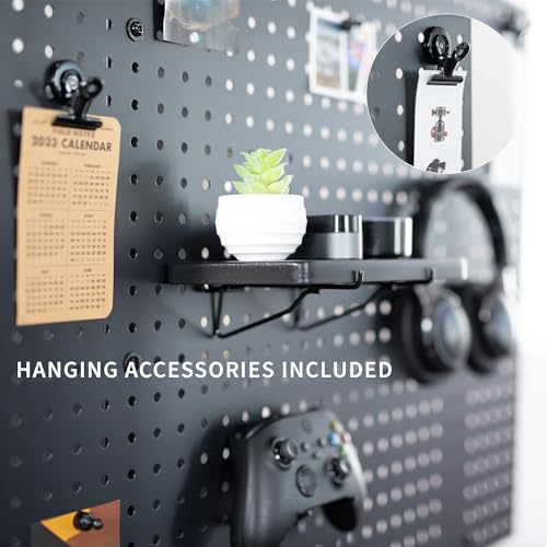 VIVO Black Clamp-on 30 x 24 inch Desk Pegboard, PP-DK30B-1 - color: Black, size: 30"