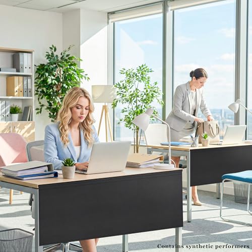 48" Under Desk Privacy Panel Self-Adhesive Modesty Panel 600D Heavy Duty Desk Skirt Privacy Divider for Office Home or Standing Workstation Concealer Shield - size: Black - 48"W