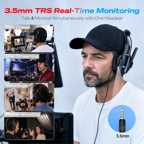 SYNCO XTALK XMAX1 Wireless Intercom Headset System AI Noise 1640ft with BT - color: 1-set, size: Xtalk Xmax