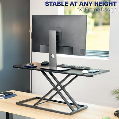 VIVO Black 36 in Single Top Standing Desk Converter, DESK-V036U - color: Black, size: 36"
