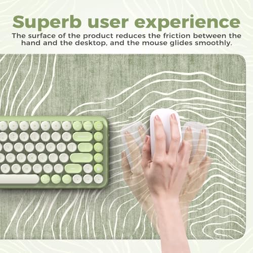 iCasso Desk Cover Mat Green, Extra Large Mouse Pad for Laptop - color: Wave-Green