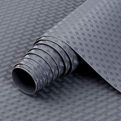 Kitchen Shelf Liner Drawer Liners, 11.8"W x 78.7"L Non Adhesive Cabinet Mat | EVA Material, Waterproof, Easy to Cut, Shelf Drawer Liners Kitchen Cabinets Cupboard liner Pantry Refrigerator - color: Diagonal Pattern Gray, size: 11.8"W x 78.7"L