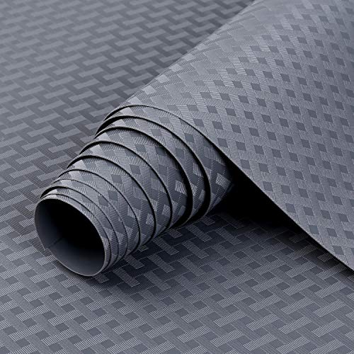 Kitchen Shelf Liner Drawer Liner, 11.8"W x 393.7"L Non Adhesive Cabinet Mat | EVA Material, Waterproof, Washable, Easy to Cut, Grey Drawer Liners, Kitchen Cabinets Cupboard liner Pantry Refrigerator Mat - color: Diagonal Pattern Gray, size: 11.8"W x 393.7