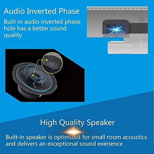 JACKLY Conference Room Camera with Microphone and Speaker, Wide Angle USB Video Conference Camera for Mac, PC, Laptop, Desktop (Black with Inverted Phase) - color: Black with inverted phase