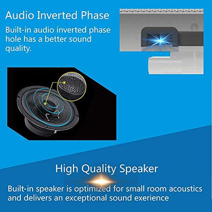 JACKLY Conference Room Camera with Microphone and Speaker, Wide Angle USB Video Conference Camera for Mac, PC, Laptop, Desktop (Black with Inverted Phase) - color: Black with inverted phase