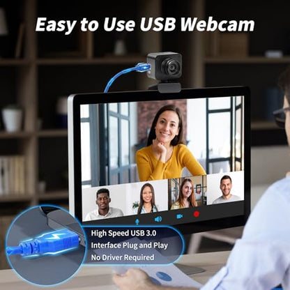 MOKOSE USB Camera 4K, USB3.0 Manual Focus Webcam with 4.2mm Wide Angle Lens, IMX678 1/1.8" 8MP Sensor Support YUY2, Web Camera for Desktop Computer Laptop - size: With 4.2MM Fix Wide Angle Low Distortion Lens