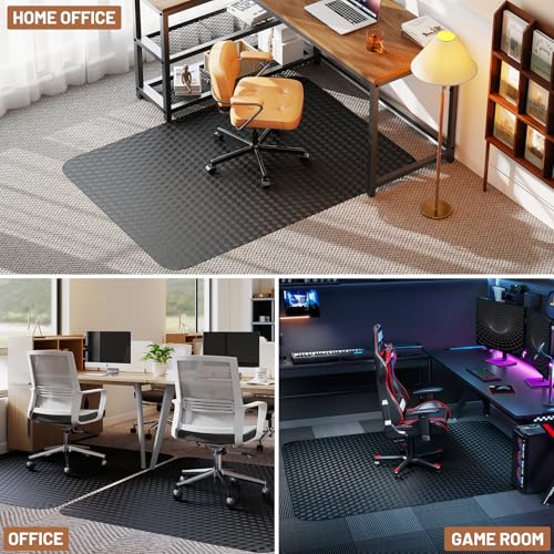 Office Chair Mat for Low Pile Carpet, 36" x 48" Clear Plastic - size: 36"x48"