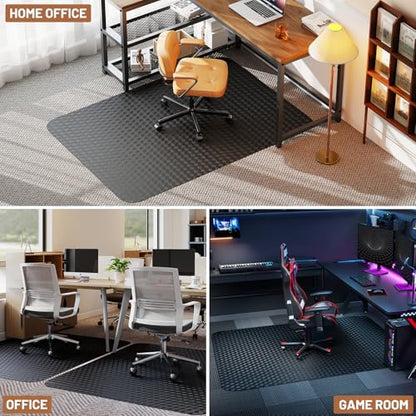 Office Chair Mat for Low Pile Carpet, 36" x 48" Clear Plastic - size: 36"x48"