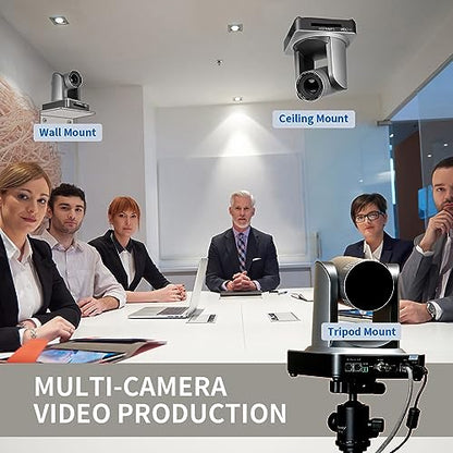 FEELWORLD NDI20X 1080p 20X Optical Zoom 3G SDI NDI HDMI IP PoE PTZ Camera | Low Light Correction, Auto Focus for Live Streaming Church Business Education Medical Conference Room Camera System - size: NDI20X