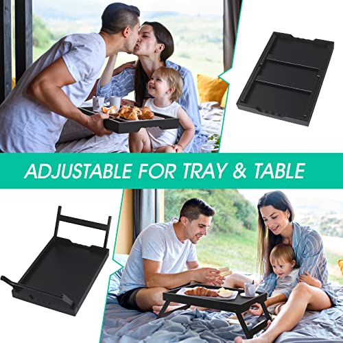 Artmeer FSC 100% Bamboo Bed Trays, Medium, 2-Pack, Black | Two FSC 100% bamboo bed trays with folding legs and handles for meals, reading, laptops and serving in bed. - color: Black, size: Medium (Pack of 2)