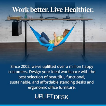 UPLIFT Desk Under Desk Hammock – Hammock for Office, Ergonomic Office Supplies Perfect for Rest & Relaxation, Durable and Easy to Use (Blue) - color: Blue