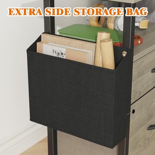 GYIIYUO 2 Drawer File Cabinet 24''W, Mobile Filing Cabinet, Printer Stand - color: Oak Grey