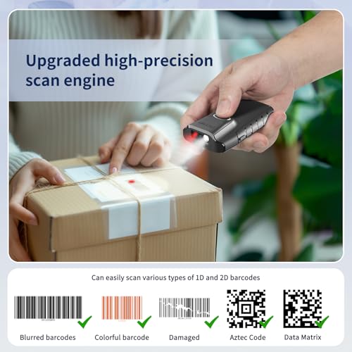 NETUM Bluetooth 2D Barcode Scanner, 3-in-1 Portable QR Bar Code Reader | Automatic Wireless Gun Scan Back Clip Work with Tablet iOS Android Windows MacOS for Warehouse Inventory POS (2D - E800) - size: 2D - E800