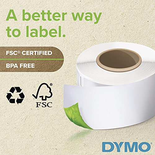 DYMO Authentic LW Library Book Spine Labels, for LabelWriter Printers, White, 1" x 1-1/2", 1 Roll of 750 - size: Small