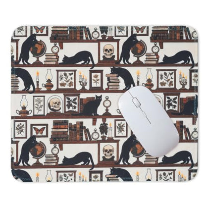 Mouse Pad for Desk with Stitched Edge, Premium Cute Washable Mouse Pads. Computer Mousepad with Non-Slip Rubber Base, Mousepads for Laptop, 9.25x7.75x0.12 inch (Gothic Cats) - color: Gothic Cats