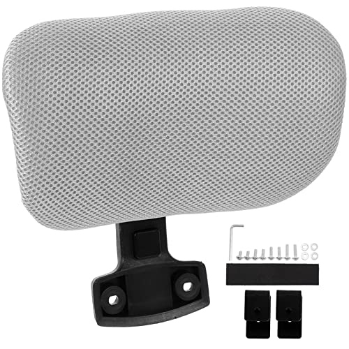 Tofficu Adjustable Ergonomic Office Chair Headrest Attachment for Enhanced Comfort, Compatible with Most Desk Chairs, White - size: Gray-Clip inner diameter 2.6 cm