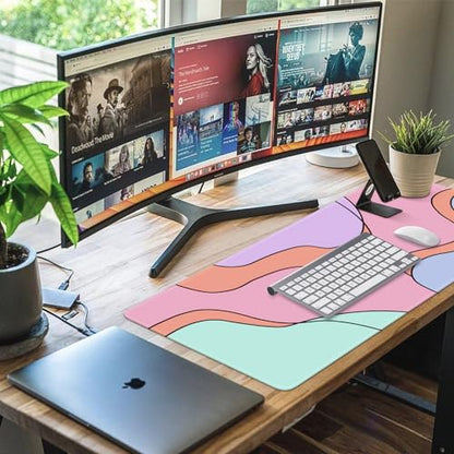 iCasso Desk Mat,XXL Large Mouse Pad for Desk,Colour Topographic - color: Colour Topographic