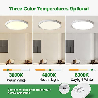 9Inch 6PK White LED Flush Mount Ceiling Light,18W,1860LM, 3CCT Selectable | 3000K/4000K/6000K CCT Selectable, White Close to Ceiling Round Flat Panel Light, Super Slim LED Ceiling Light for Bedroom - color: White, size: 9"-6PK