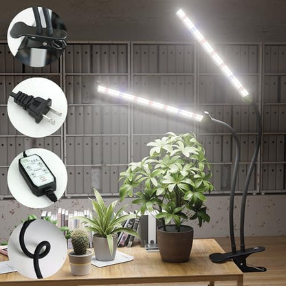 GooingTop LED Grow Light,White Full Spectrum Clip Plant Growing Lamp - size: 75Watts