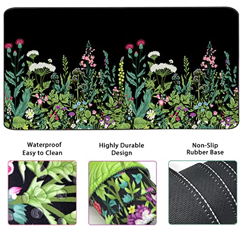 Keyboard Mouse Pad Set, Extended Mouse Pad+Keyboard Wrist Rest Support, Memory Foam Ergonomic Easy Typing, 3Pcs (35.4×15.7 in) Desk Pad Set for Home Office Study Game - Weeds - color: Weeds