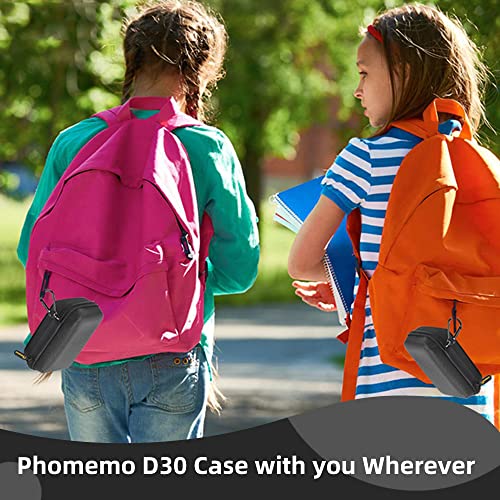 Phomemo D30 Label Maker Machine with case and 4 Rolls Label Tape, Portable Bluetooth Label Printer, Small Smart Phone Handheld Sticker Mini Labeler Multiple Templates Font Icon Easy to Use