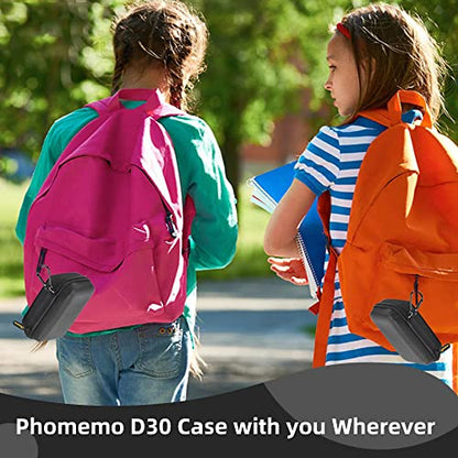Phomemo D30 Label Maker Machine with case and 4 Rolls Label Tape, Portable Bluetooth Label Printer, Small Smart Phone Handheld Sticker Mini Labeler Multiple Templates Font Icon Easy to Use