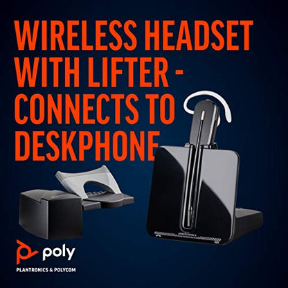 Plantronics - CS540 Wireless DECT Headset with Lifter (Poly) - Single Ear (Mono) Convertible (3 wearing styles) - Connects to Desk Phone - Noise Canceling Microphone - size: CS540 (Headset + HL10 Lifter), style: 2011 Version
