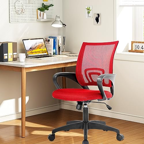 PayLessHere | Office Chair | Red | Pack of 1 | with Lumbar Support - color: Red, style: pack of 1