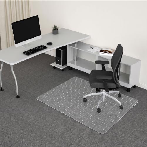 Chair Mat for Carpet – 30" x 48" Clear Plastic Office Floor Protector for Rolling Desk Chair on Low Pile Carpet, Easy Glide Computer Chair Mat (Rectangle, BPA-Free) - color: Flat-pile Carpets, size: 30'' x 48'' Rectangle