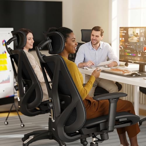 ELABEST Mesh Office Chair,Ergonomic Computer Desk Chair,Sturdy Task Chair- Adjustable Lumbar Support & Armrests,Tilt Function,Comfort Wide Seat,Swivel Home Office Chair (Onyx) - color: Onyx