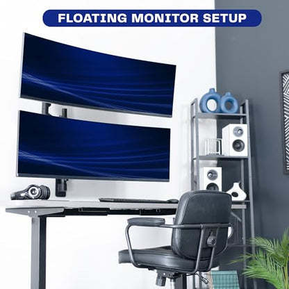 VIVO Pneumatic Arm Dual Ultrawide Monitor Wall Mount for Up to 49 inch Screens, Holds 2 Ultra Wides Up to 33.5 lbs Each, Black, MOUNT-V120K - size: Dual Mount, style: Wall Mount