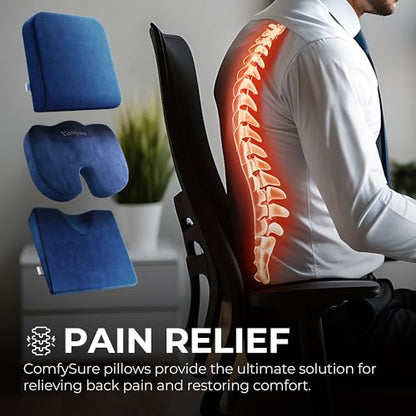 Extra Large Wheelchair Seat Cushion - Firm Memory Foam Chair Pad for Wheelchair, Recliner, Office, Car & Bariatric Overweight Users 19”x17”x3” - color: Navy