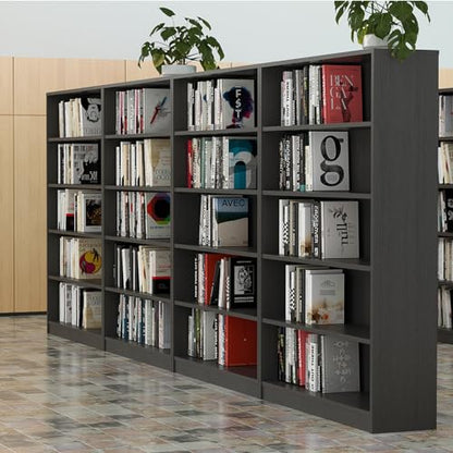 Farini 60 Inch Tall Bookcase,5 Shelf Bookshelves,Adjustable Bookshelf for Home Office,Grey - color: Grey, size: 5 shelf
