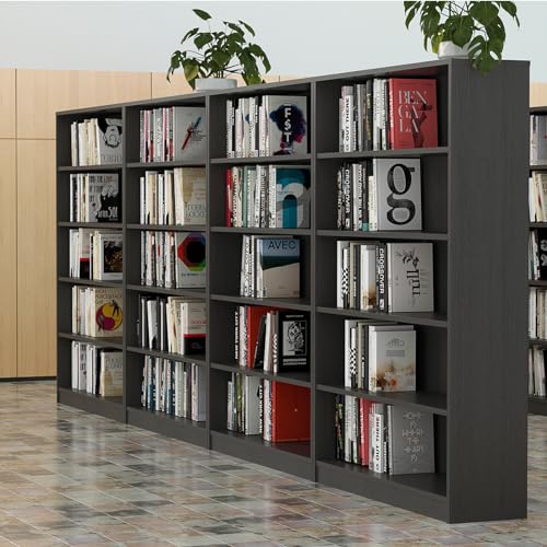 Farini 60 Inch Tall Bookcase,5 Shelf Bookshelves,Adjustable Bookshelf for Home Office,Grey - color: Grey, size: 5 shelf