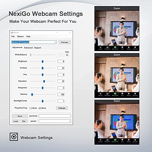 NexiGo N660 1080P Business Webcam, Dual Microphone & Privacy Cover, USB FHD Web Computer Camera, Plug and Play, for Zoom/Skype/Teams/Webex, Laptop MAC PC Desktop - color: Black