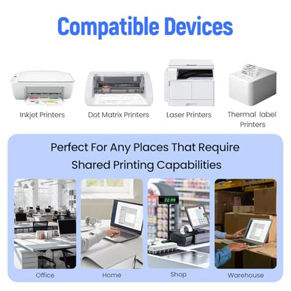 LP-N110W Wireless Print Server for USB Printer, Easy USB Sharing and Stable Network Printing Compatible with Windows, macOS, for Home Office