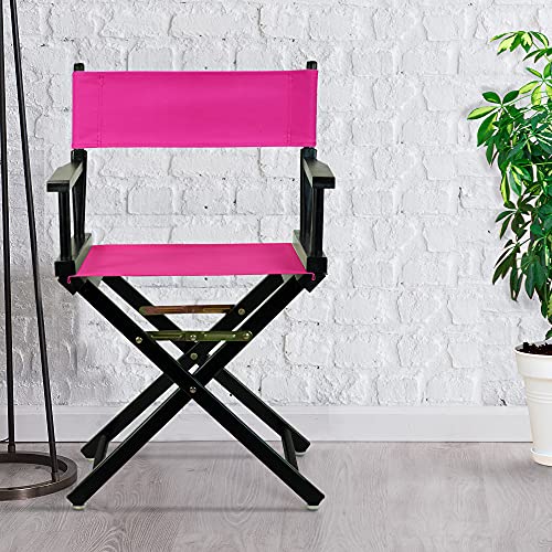 18" Director's Chair Black Frame-Magenta Canvas - color: Black Frame/Magenta Canvas, size: 18" - Classic Height, style: Black Frame