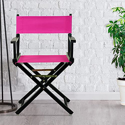 18" Director's Chair Black Frame-Magenta Canvas - color: Black Frame/Magenta Canvas, size: 18" - Classic Height, style: Black Frame