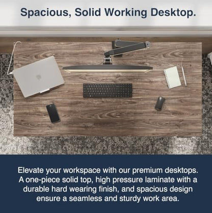 Desky Dual Laminate Sit Stand Desk Black 59.1" Matte Black - color: Black / Matte Black, size: 59.1 x 29.5 inches