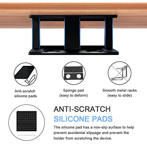 IFCASE Under Desk Laptop Mount, Metal Under Desk Shelf Holder for Laptop, Mac mini, MacBook, Keyboard with Anti-Scratch Silicone (Black) - color: Black