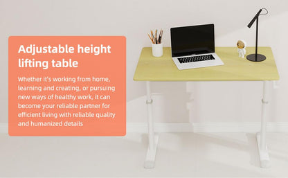 39" Height Adjustable Standing Desk Ergonomic Manual, Home, Wood | Compact Foldable|Mobile Skinny|High Computer Table|Sit Stand Office|Small Gaming Study|Bedroom Minimalist|Walking Pad Ready - color: 39"+wood