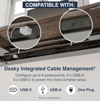 Desky Dual Laminate Sit Stand Desk Black 59.1" Matte Black - color: Black / Matte Black, size: 59.1 x 29.5 inches