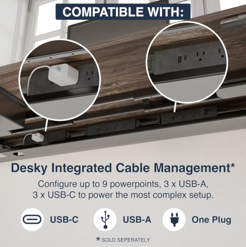 Desky Dual Laminate Sit Stand Desk Black 47.2" White - color: Black / White, size: 47.2 x 29.5 inches
