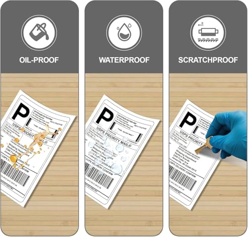 HUOJI 4000 4x6 Thermal Shipping Labels 500/Roll, Commercial Grade | 4x6 Thermal Labels Roll, Strong Adhesive, Clear Printing, Compatible with Rollo, Zebra, MUNBYN Printers - size: 8 Rolls | 4000 Labels(FBM)