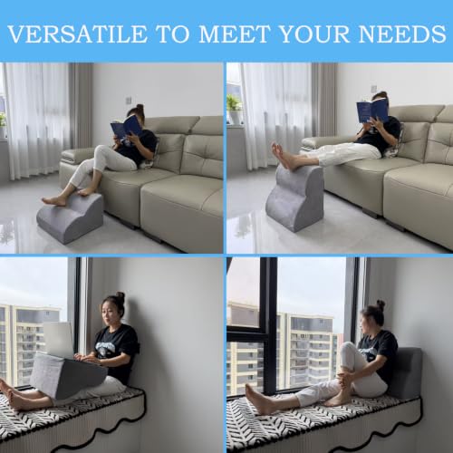 Foot Rest for Under Desk at Work.Multifunctional 3-Tier Foot Stool - color: Light Grey