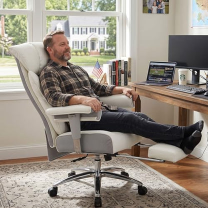 Efomao Big and Tall Executive Office Chair 400lbs - color: 3060-white