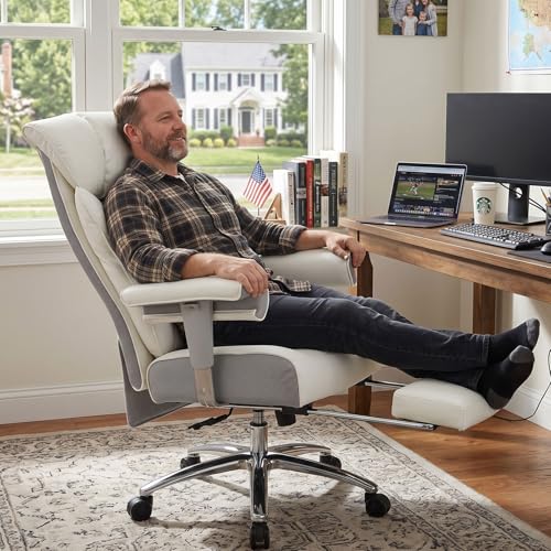 Efomao Big and Tall Executive Office Chair 400lbs - color: 3060-white