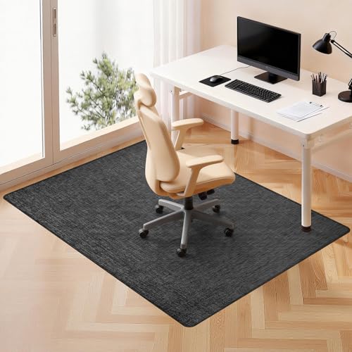 Office Chair Mat,36"x48" Anti-Slip Waterproof Hardwood Floor Chair Mat,Heavy Duty Floor Protector Rolling Chairs for Home Office(Black) - color: Black Pvc, size: 36"x48"