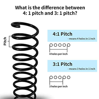 Rayson 7.9mm Plastic Spiral Coil Binding 3:1 Pitch, 5/16inch, 40 Sheets Capacity Black Coil Binding Spines - Versatile for Office and Educational Tasks, Pack of 100 - size: 5/16 inch (40 Sheet Capacity)