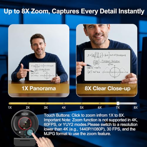 4K Webcam for PC Computer PDAF Autofocus with Built-in Microphone Windows - size: 3.71 inch